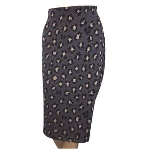 LOFT- Gray Leopard Pencil Skirt
